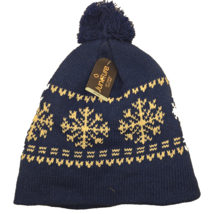 Juncture Men&#39;s Knit Winter Hat Toboggan Beanie with snow flakes NWT&#39;s - $10.23