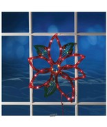 Impact Innovations Christmas Pre-Lit Window Decoration Poinsettia 14&quot;x17... - $451.22 MXN