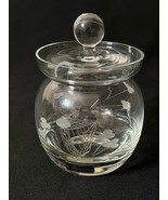 Vintage Duiske Irish Handcut Crystal Mustard Jelly Jar Etched Harp Shamr... - $16.45 CAD