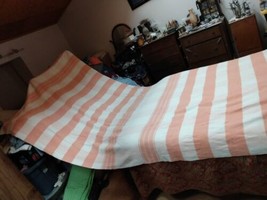 Vtg Wool Double Long Camp Blanket Trapper Sleeping Bag Orange Striped 72 x 164 - £98.29 GBP