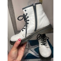 Dr Doc Martens 1460J Combat Boots Womens 5/Mens 4 White Leather Lace Up ... - €20,67 EUR