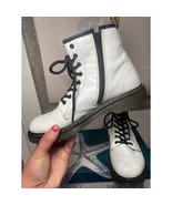 Dr Doc Martens 1460J Combat Boots Womens 5/Mens 4 White Leather Lace Up ... - €20,82 EUR