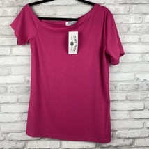 Crazy Train SS Sleeve Shirt Tilt Top On/Off Shoulder Hot Pink New With Tags - $15.74