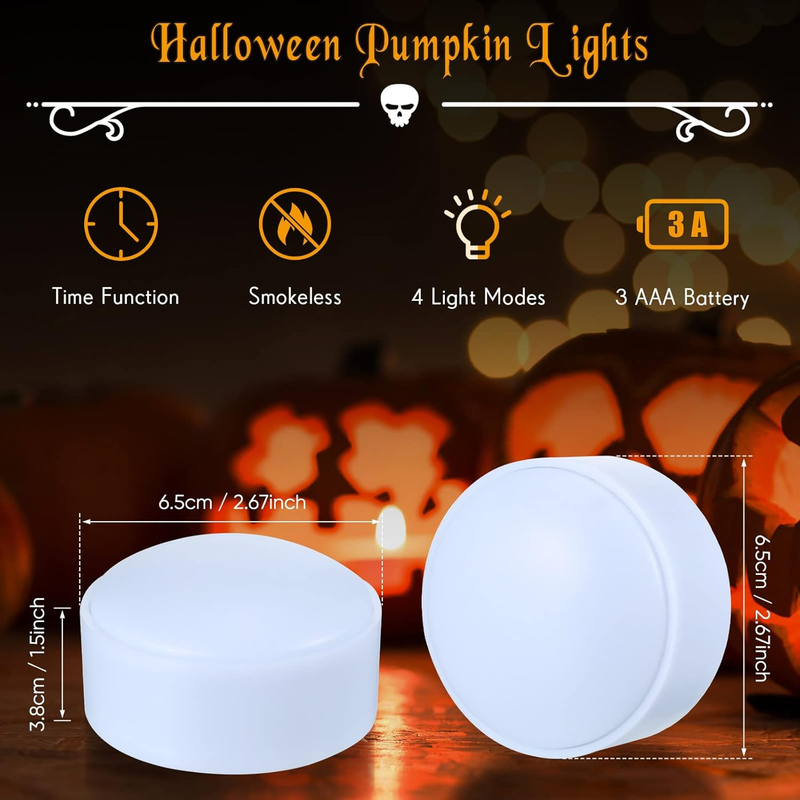4 Pieces Halloween LED Pumpkin Lights with Remote 16 Multi Colors Timer Colored  Item image 2