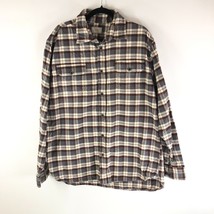Jachs Mens Flannel Shirt Button Down Cotton Brown Gray XLT - £10.12 GBP