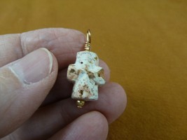 (CR504-77) 5/8&quot; Fairy Stone Pendant Christian Cross Staurolite Crystal Gold - £14.93 GBP