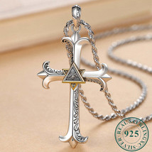 Eye of God Cross Necklace Elegant Retro for Every Occasion - £33.37 GBP