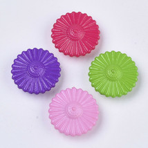 20 Daisy Slide Charms Acrylic Assorted Flower Bead Lot Large 20mm Mixed Set - £3.60 GBP