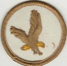 Vtg Eagle Patch BSA Eagle Patch White Brown 2&quot; Diameter Iron On - £5.67 GBP