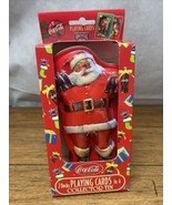 Vintage Coca Cola Santa Tin W/ 2 Decks Playing Cards NOS Christmas Coke JD - $148.26 MXN