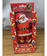 Vintage Coca Cola Santa Tin W/ 2 Decks Playing Cards NOS Christmas Coke JD - £6.23 GBP