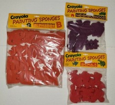Vintage 1993 Crayola Painting Sponges Lot Alphabet Neighborhood Animals - £15.58 GBP
