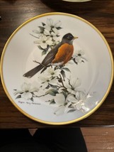 Songbirds of Roger Tory Peterson ROBIN Bird Limoges Porcelain Plate 1981 - £11.60 GBP