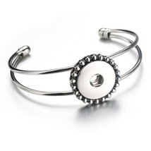 Wholesale Snap Button Bracelet&amp;Bangles Snap Button Alloy Charm Adjustable Elasti - £9.77 GBP