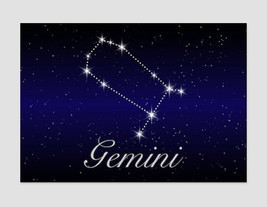 Gemini Zodiac Sign Canvas Print Gemini Gift Astrology Art Zodiac Print G... - $49.00