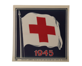 WW2 1945 American Red Cross Window Sticker - £15.92 GBP