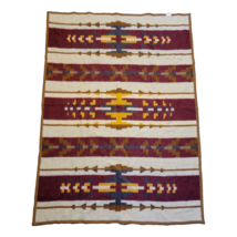 Biederlack Of America Blanket Tribal Southwest Pattern Double Sided 75 x 52 in - £43.38 GBP