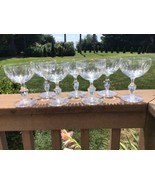 Signed Hawkes Ramsey Pattern Champagne/Coupes  Set of (7) Controlled Bub... - $160.51 CAD