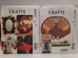 McCall's Crafts M6413 & M5947 Fall Decorations Placemats Runner Bowl Garland UC - $11.83