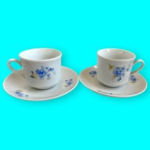 Bohemia Cups Made in Czechoslovakia Demitasse Espresso Cups Saucers Pair AS IS - £27.15 GBP