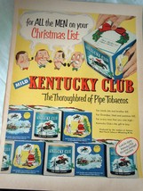 Kentucky Club Pipe Tobaccos Christmas List Advertising Print Ad Art 1940s - $7.99