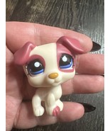 Littlest Pet Shop Jack Russell Terrier Dog # 1200 Maroon &amp; White - $215.54 MXN
