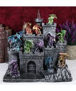 Medieval Mini Dragons Guarding King&#39;s Landing Castle Fortress Display St... - $124.23 CAD