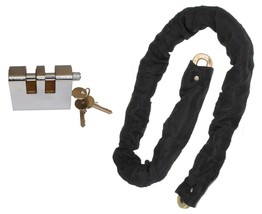 1 metre Long 10 mm Case Hardened Steel Chain - Double Slotted Padlock &amp; ... - £46.39 GBP+
