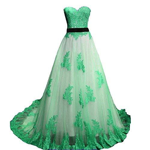 Vintage Mint Lace Long A Line Sweetheart White Prom Dress Wedding Gown US 10