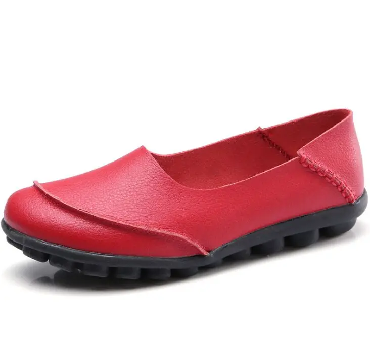 Good 2024 Spring Simple Casual leather Woman Flat Shoes For Women Loafers Chauss - £125.58 GBP