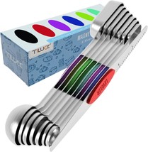 Magnetic Measuring Spoons Set, Stainless Steel Dual Sided Spoons Set of 8, Stack - £24.85 GBP
