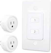 Mini Wireless Remote Control Outlet Plug Adapter 2 Pack with Remote 2 Ch... - £55.66 GBP