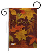 Fall Leaves Burlap - Impressions Decorative Garden Flag G163047-DB - $22.97