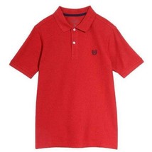 Boys Polo Shirt Chaps Short Sleeve Red Collared Pique 2 Button Placket-s... - $11.88