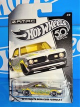 Hot Wheels 2018 50th Anniversary Wal-Mart ZAMAC Series #3 68 Barracuda Formula S - £3.87 GBP