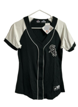 Majestic Femmes Chicago Blanc Sox Bouton Bas Baseball Jersey, Noir, Petit - £31.12 GBP