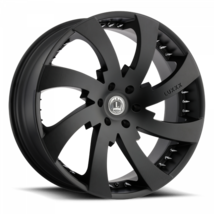 LUX12 24X10 6X135 +30 87.1 Satin Black w/ Chrome Spike Rivets - $635.66 CAD