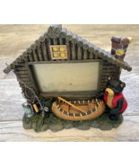 Photo Frame 3D Wood Cabin Nature Forest Resin Fishing Bear Woods Cottage... - $39.57 CAD