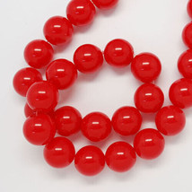 105 Red Glass Beads Bulk Jelly 8mm Round 32&quot; Strand Jewelry Supplies - £4.37 GBP