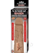 NASSTOYS NATURAL REALSKIN VIBRATING PENIS EXTENDER NEW BROWN - $19.79