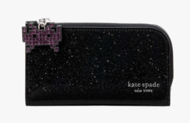 Kate Spade Space Invaders Alien Glitter Patent Small Slim Bifold Wallet ... - $97.02