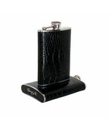 Brizard and Co. - The 8 oz Flask - Croco Pattern Black - $195.00