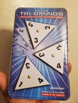Deluxe Tri-ominos Game in Metal Tin Brass Spinners 2011 Pressman New Sealed - $61.70