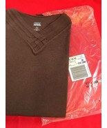 Woman’s 3X Long Sleeve Top Brown V Neck Brown Shirt Only Necessities - £6.70 GBP