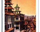 Chinatown Street View San Francisco California CA UNP WB Postcard T9 - $5.89