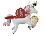 White Unicorn with Donuts Holiday Christmas Ornament NWT&#39;s - $11.34