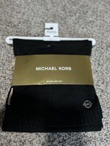 Nwt Msrp $88 New Michael Kors Rib Scarf Hat Bellyband Black Gift Set - £31.35 GBP