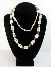 Genuine Seashells Necklace Vintage Groupings Of 6 Small White Sea Shells 36&quot; - £11.93 GBP