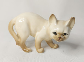 Vintage Cream &amp; Beige &#39;Watch Out&#39; Cat Figurine By Danbury Mint - €22,89 EUR
