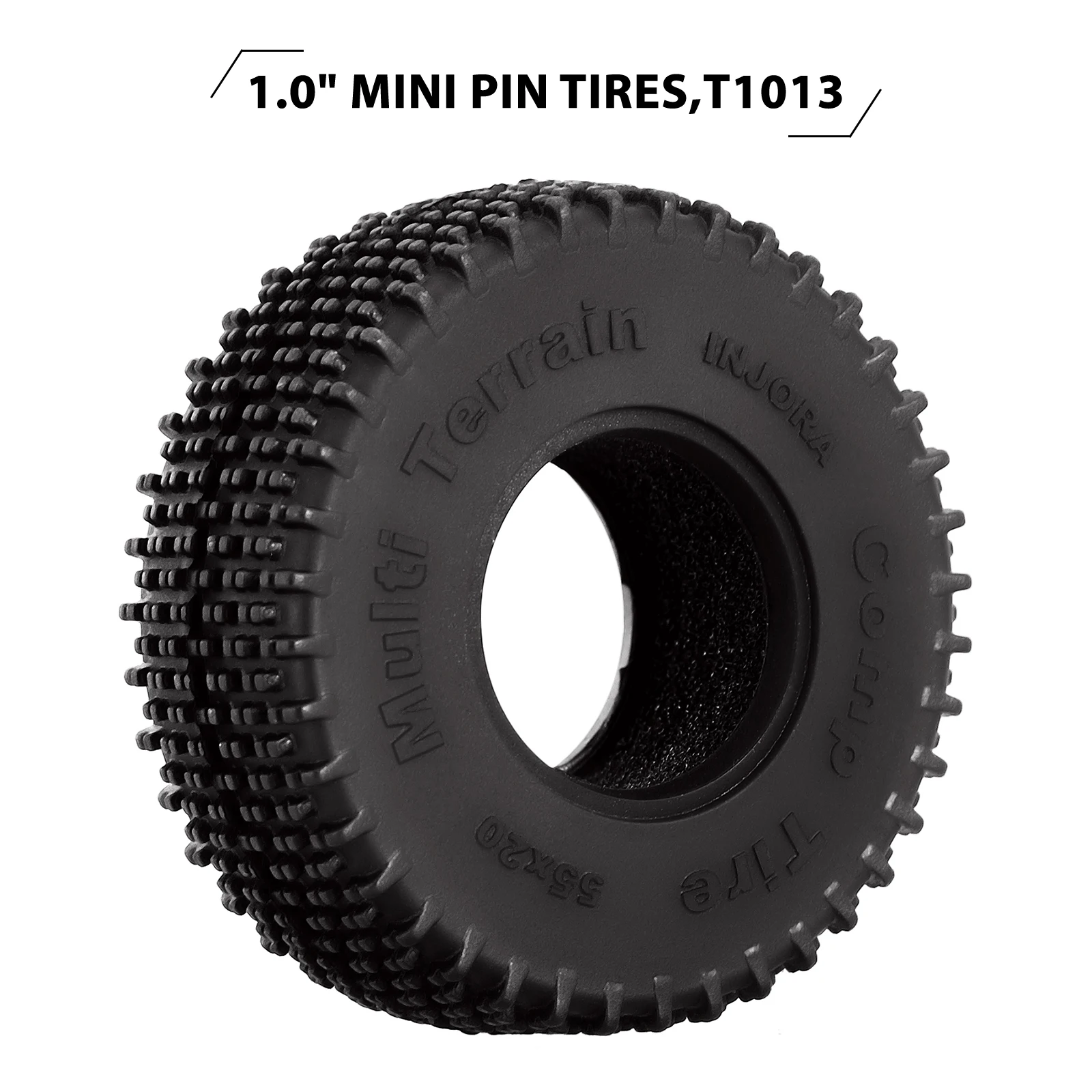 INJORA Comp Pins Multi Terrains 1.0 Wheel Tires 55*20mm for 1/18 1/24 RC Car Axi - £20.48 GBP